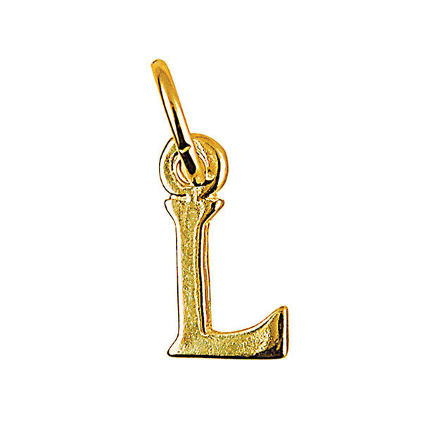 Block Initial Charm — L, 9kt WG